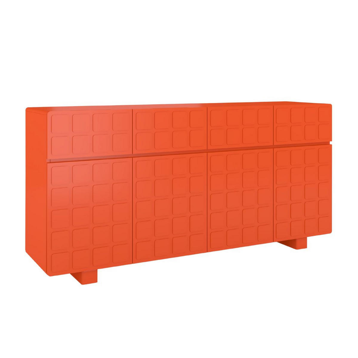 SIDEBOARD Cubo Long, Geometrische 3D Fronten, 169 cm, Orange - Orange, Holz/Holzwerkstoff (168.9/83.8/41.8cm) - Skandica