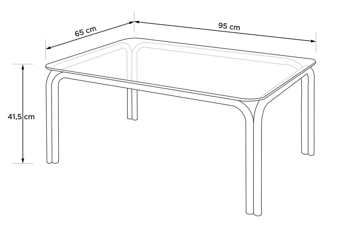 GARTENTISCH RAMBE Stahlrahmen, LOFT, Anthrazit - Dunkelgrau, Glas/Metall (65/95/41.5cm) - KONSIMO®