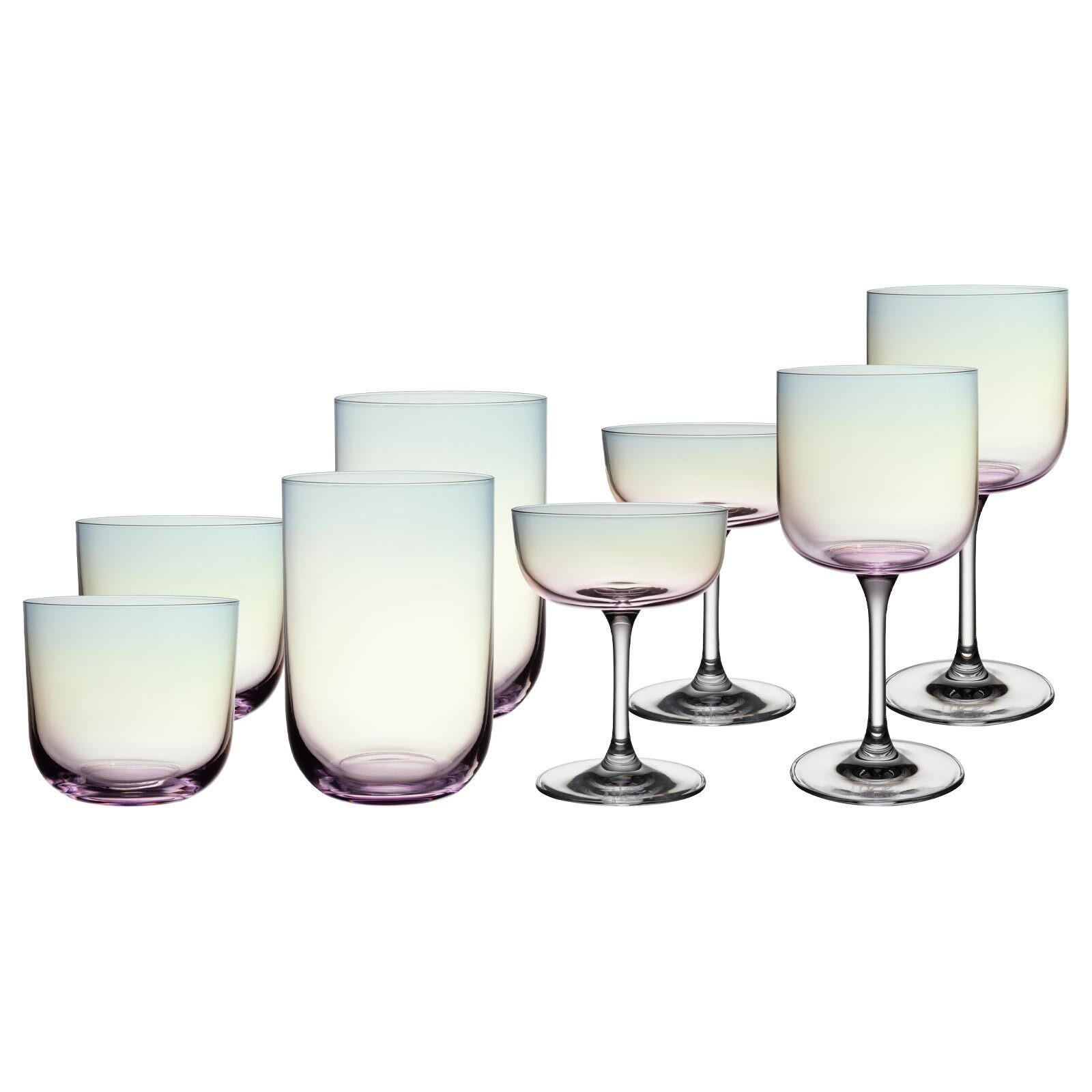KOMPLETT-GLÄSER-SET Like Glass Pearl 8er Set - Grau, Glas - like.Villeroy & Boch