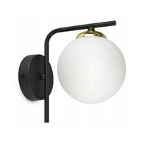 WANDLEUCHTE Milano Glas - Goldfarben/Schwarz, Glas/Metall (21/20/14cm) - kiki design