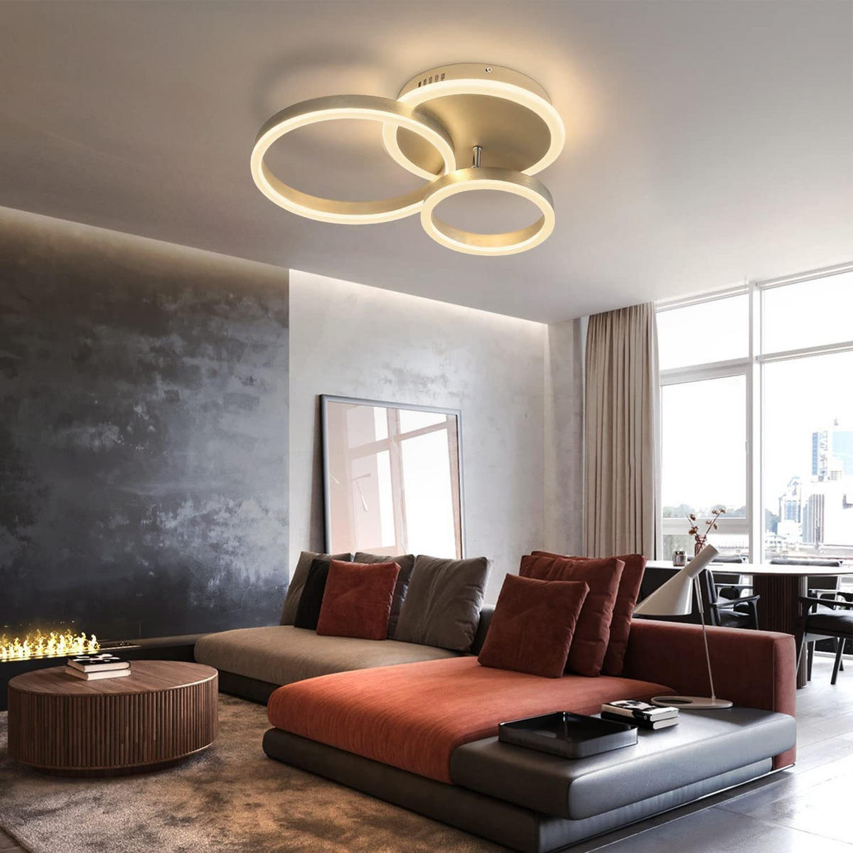 LED-DECKENLEUCHTE Dietrich 50/30/11 cm - Champagner, Metall (50/30/11cm) - Nettlife