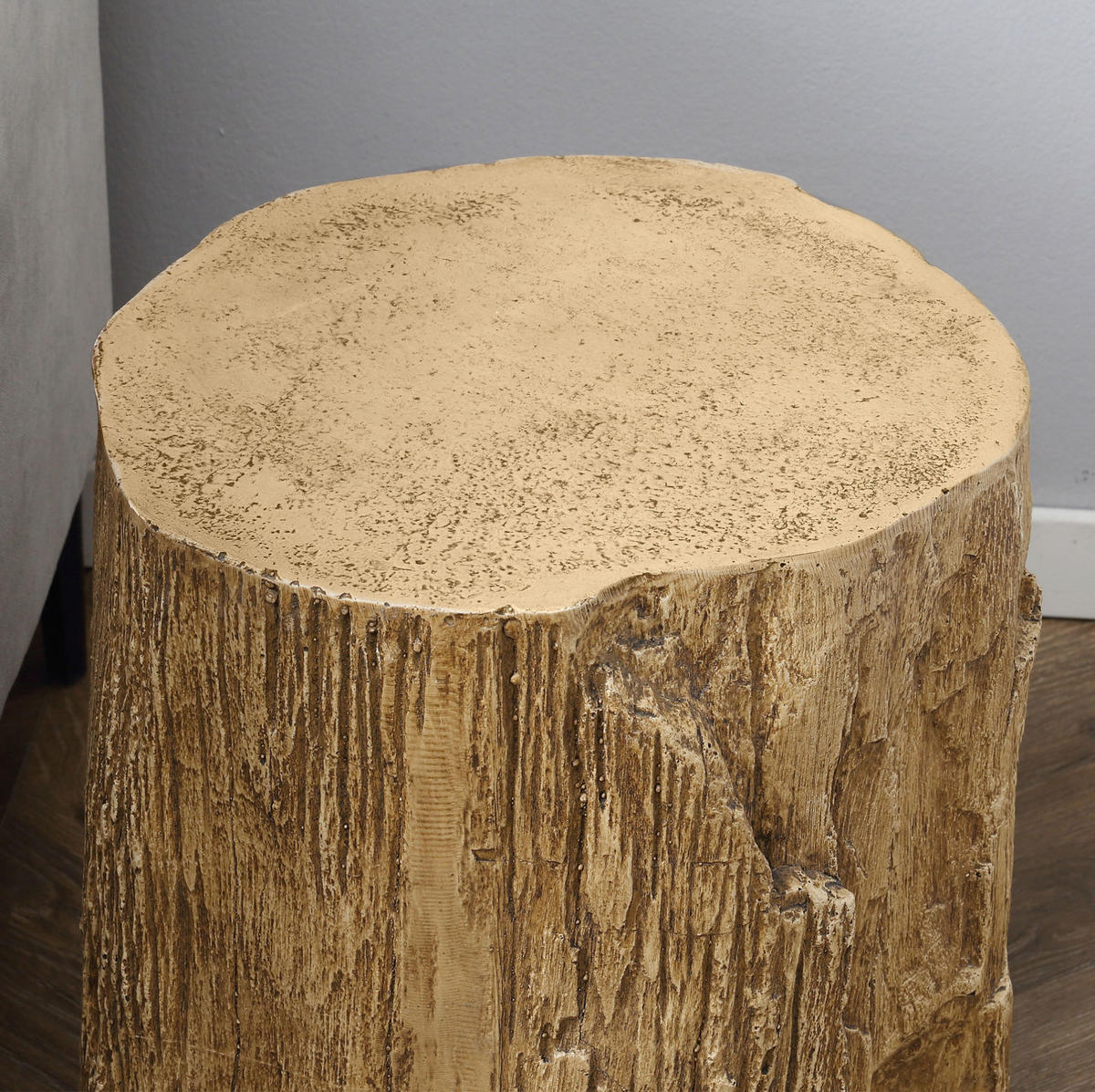 BEISTELLTISCH 37/37/43 cm natur aus Beton mit verstellbaren Füßen - Naturfarben, Stein (37/37/43cm) - OKWISH