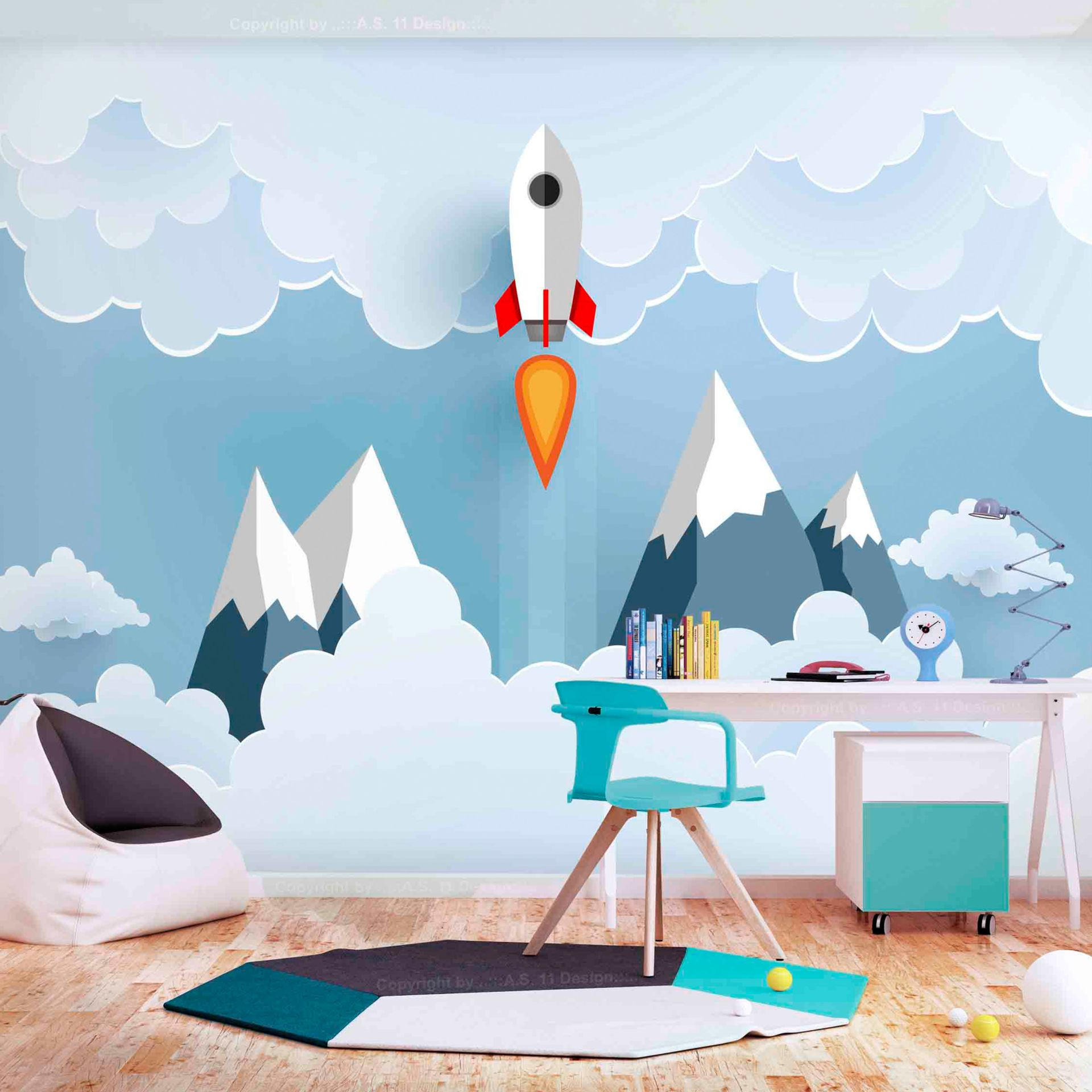 SELBSTKLEBENDE FOTOTAPETE 196/140 cm - Blau/Weiß, Kunststoff/Textil (196/1cm) - KUNSTLOFT