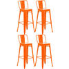 BARHOCKER 4er Set Metall Orange - Orange, Metall (44/96/43cm) - CLP