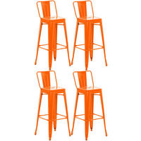 BARHOCKER 4er Set Metall Orange - Orange, Metall (44/96/43cm) - CLP