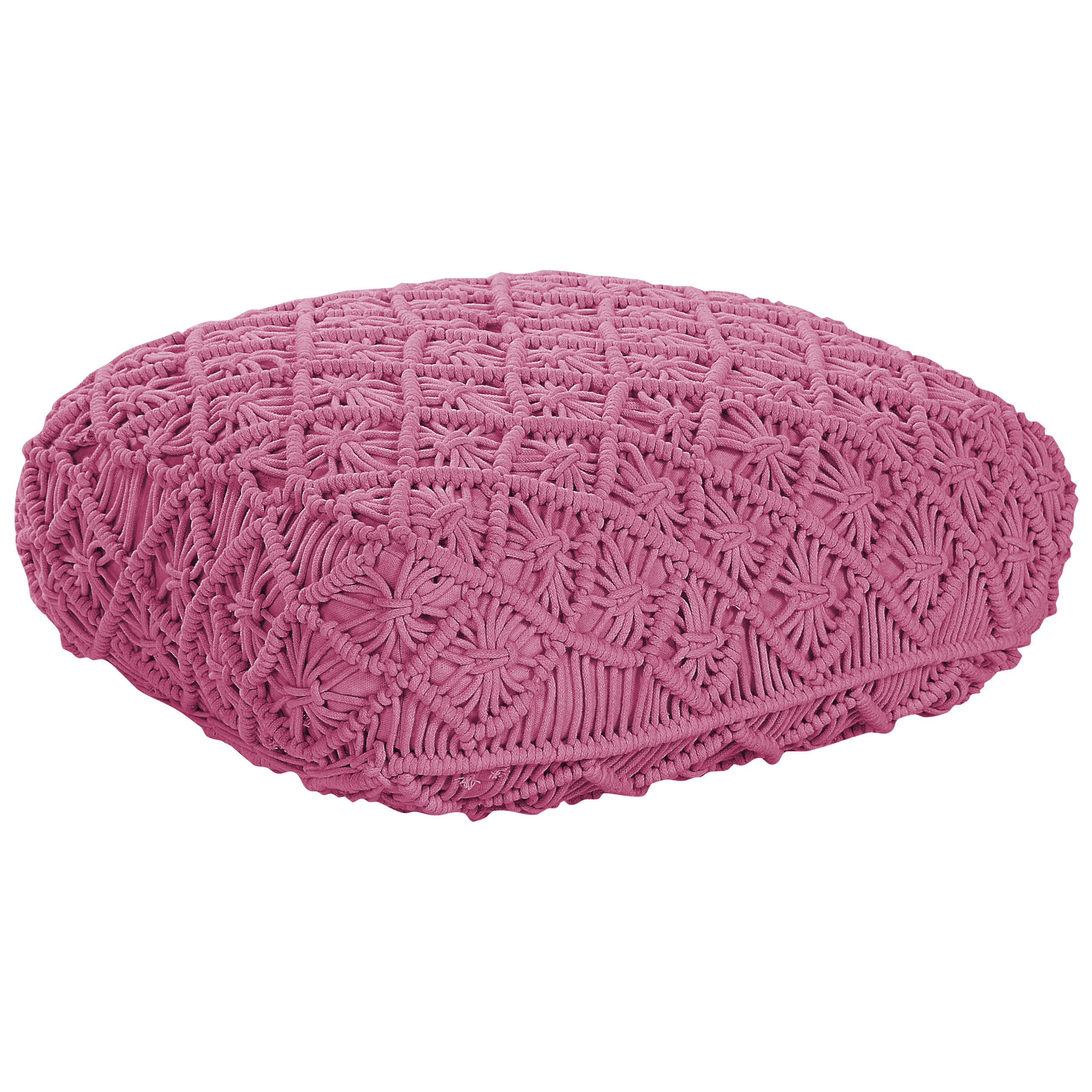 POUF Berrechid 50/50/20 cm - Pink, Naturmaterialen/Textil (50/20/50cm) - Beliani