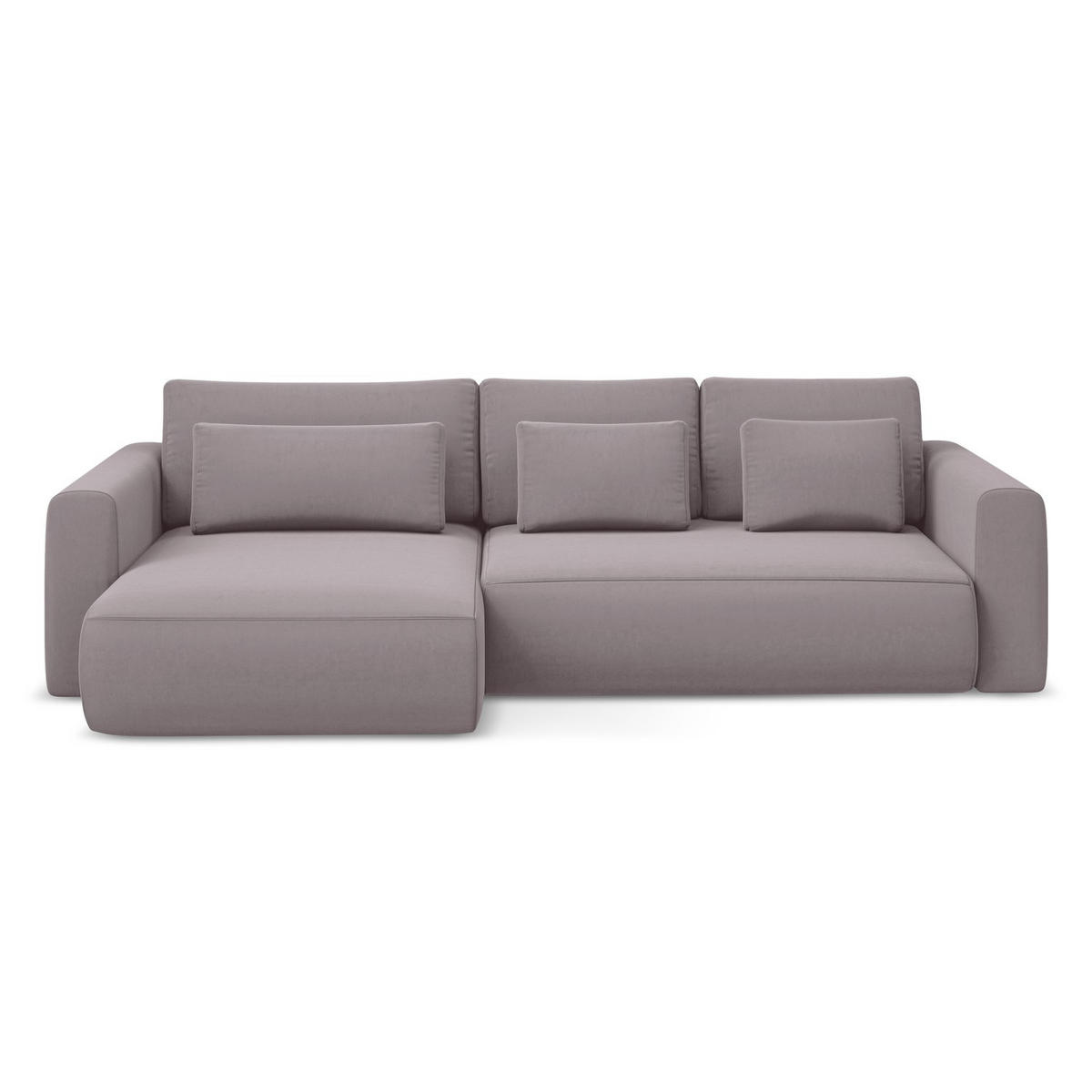 ECKSOFA mit Schlaffunktion Samt Stoff Violett - Lila/Flieder, Kunststoff/Textil (149/278cm) - LaMiaSofa
