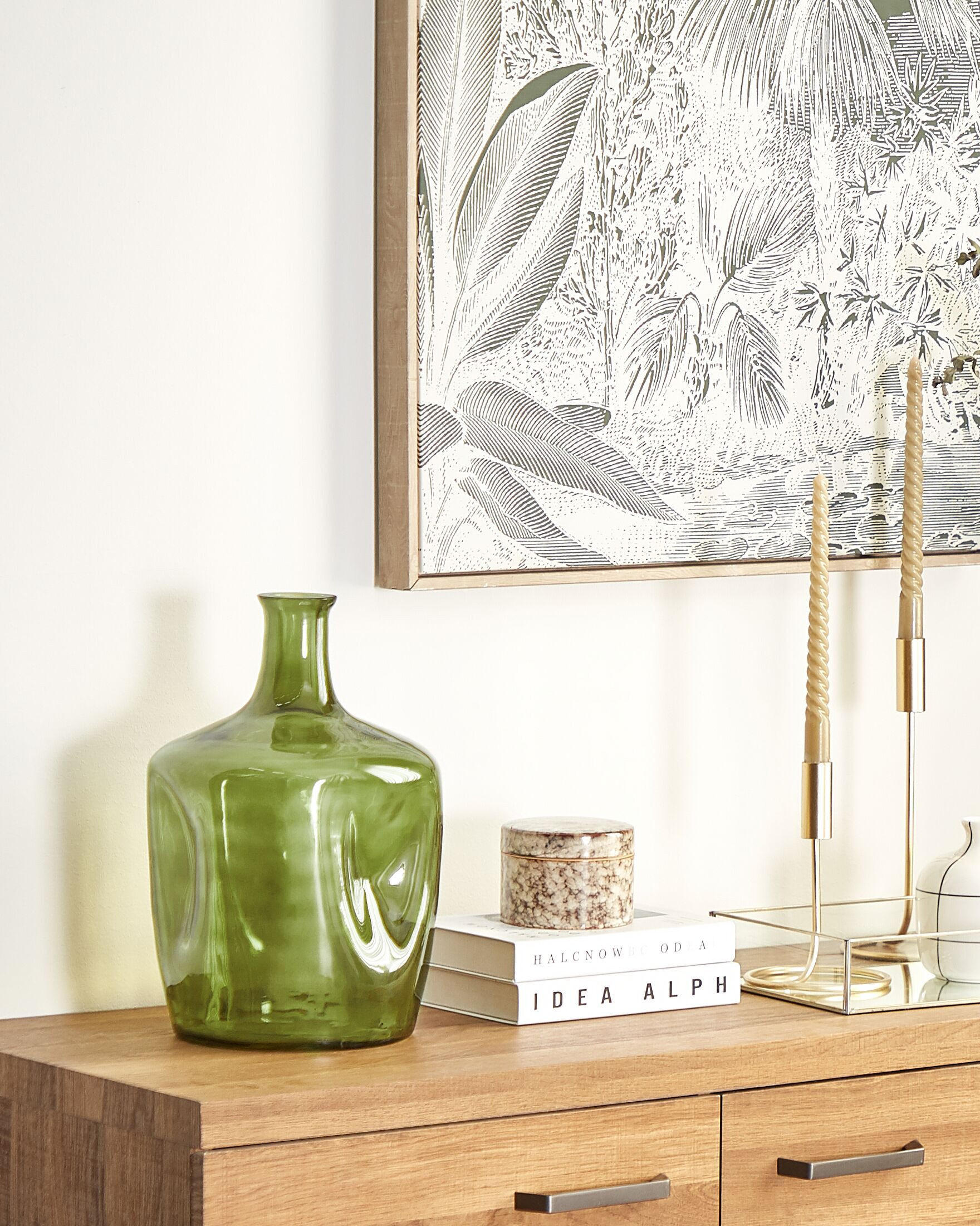 BLUMENVASE Glas grün Kerala - Grün, Glas (35cm) - Beliani