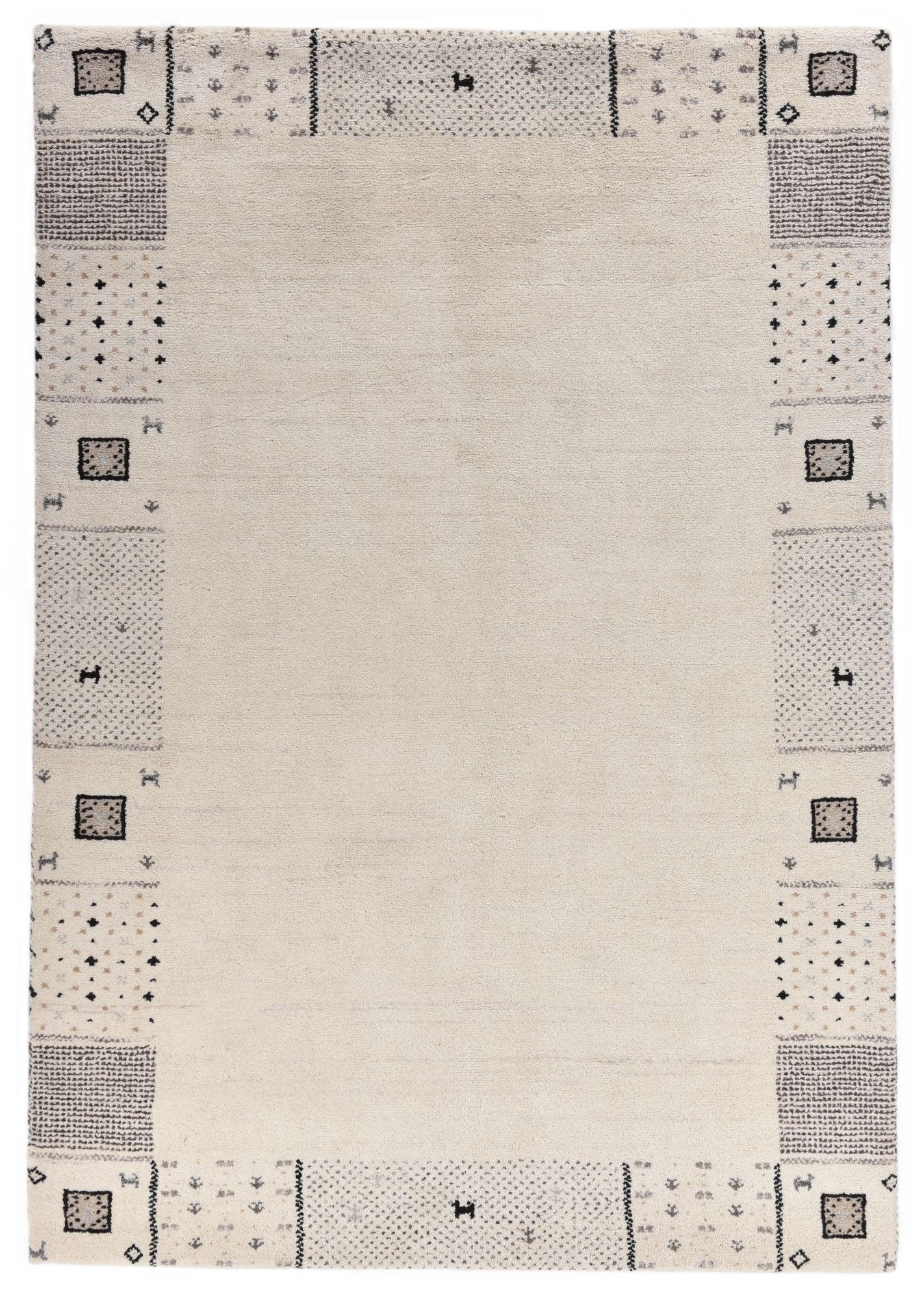 HANDKNÜPFTEPPICH Denver 250x350 cm - Beige, Textil (250/350cm) - THEKO