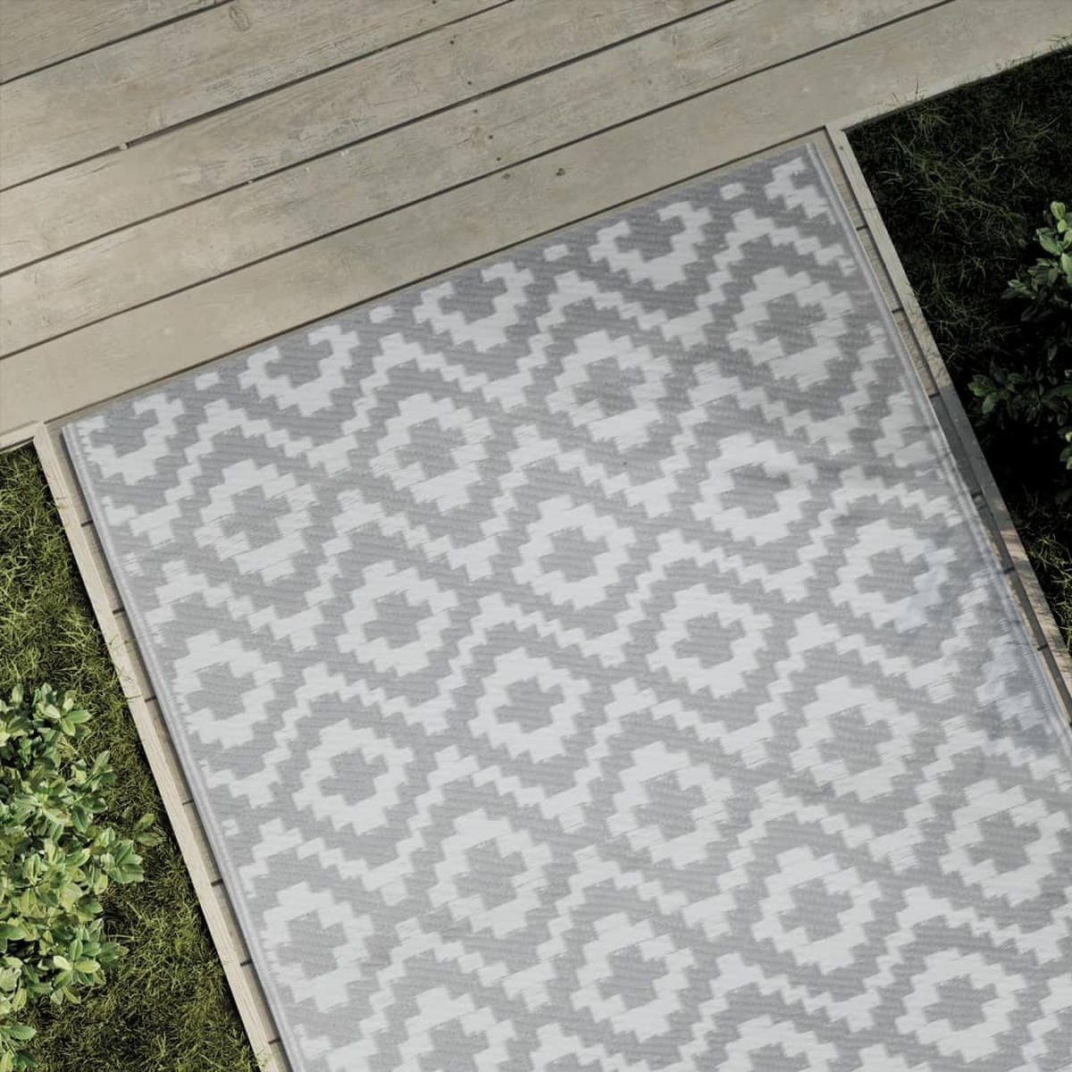 OUTDOOR-TEPPICH Arakil Grau 120/180 Cm PP - Grau, Kunststoff (180/120cm) - vidaXL