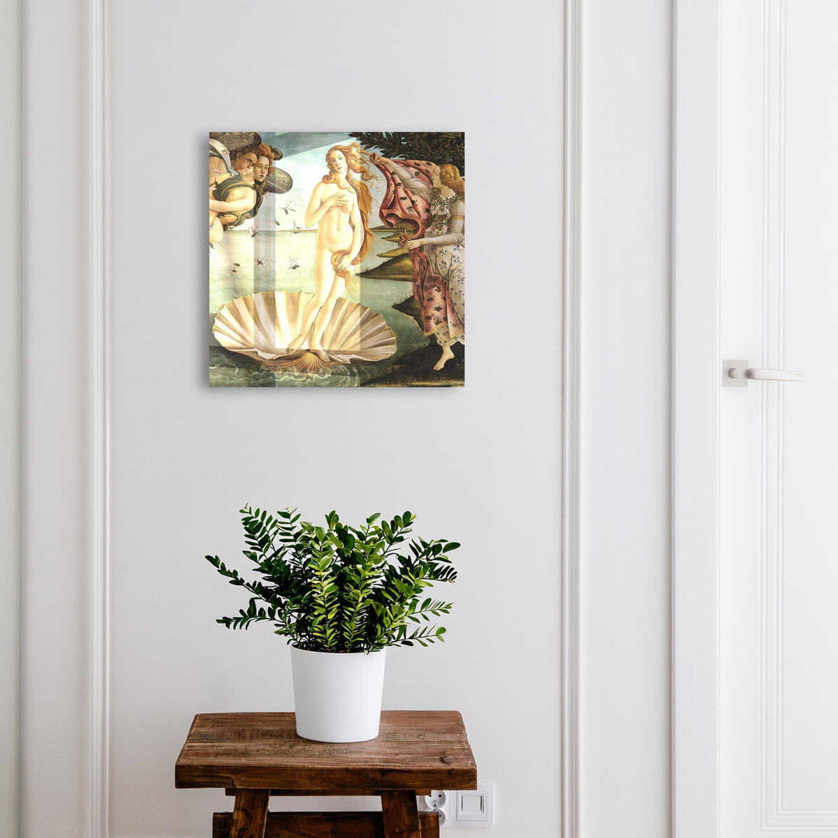 SCHLÜSSELBOX Schwarz 30x30 cm- Türöffnung nach rechts - Die Geburt der Venus - Grün, Metall (30/30/5cm) - TULUP