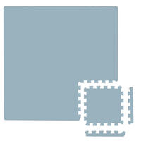SPIELMATTE ab Null - 90/90/1 cm Puzzlematte mit Rand Blaugrau - Blau, Kunststoff (30/30cm) - Littletom