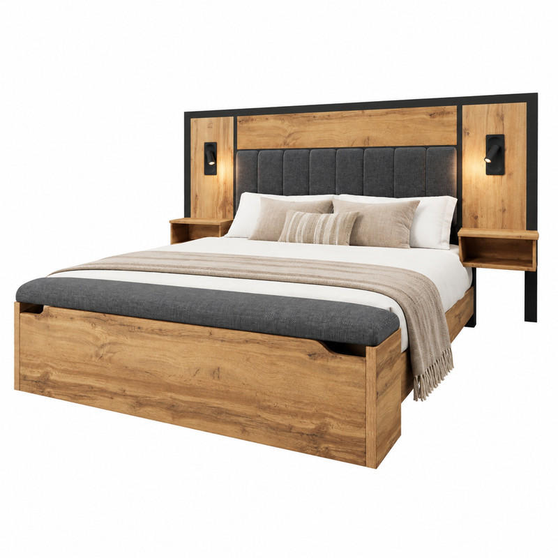 Beauniv Bett Braun 180x200 cm