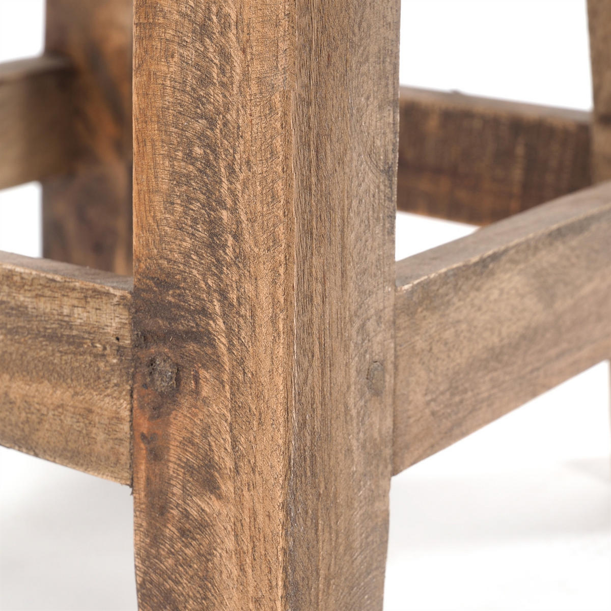 FUSSHOCKER PALO Mahagoni Recyclingholz 01 natur-vintage - Naturfarben, Holz (26/27/26cm) - DESIGN DELIGHTS