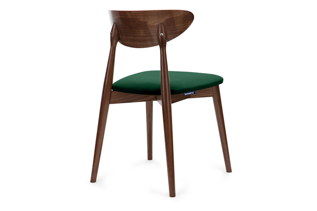 ESSZIMMERSTÜHLE RABI (2er-Set), dunkelgrün / mittel Walnuss - Dunkelgrün/Walnussfarben, Holz/Buchenholz (47/79/45cm) - KONSIMO®