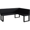 ECKBANK TONI_U - Schwarz, Leder (128/168cm) - Meblini