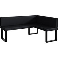 ECKBANK TONI_U - Schwarz, Leder (128/168cm) - Meblini