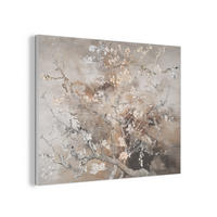 AKUSTIKPANEEL Mandelblüte - Kunst - Van Gogh - Beige - Abstrakt 80x60 cm - Braun, Textil (80/0.9cm) - MuchoWow