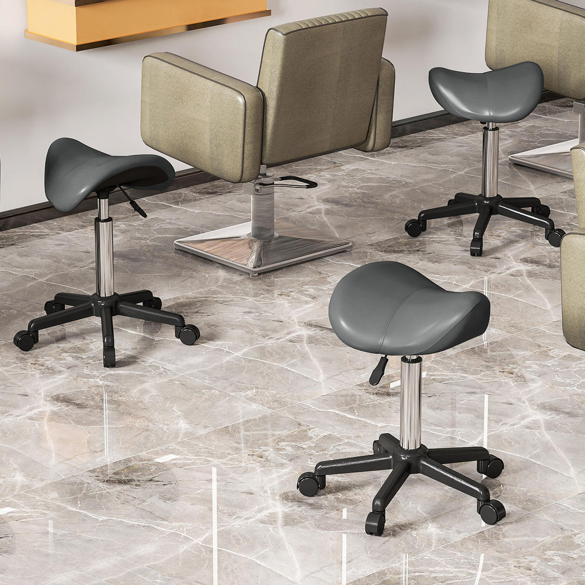 BÜROHOCKER DE-18025 höhenverstellbar 45-57 cm, ergonomisch Grau - Grau, Metall (47/57/48cm) - ComfortXL
