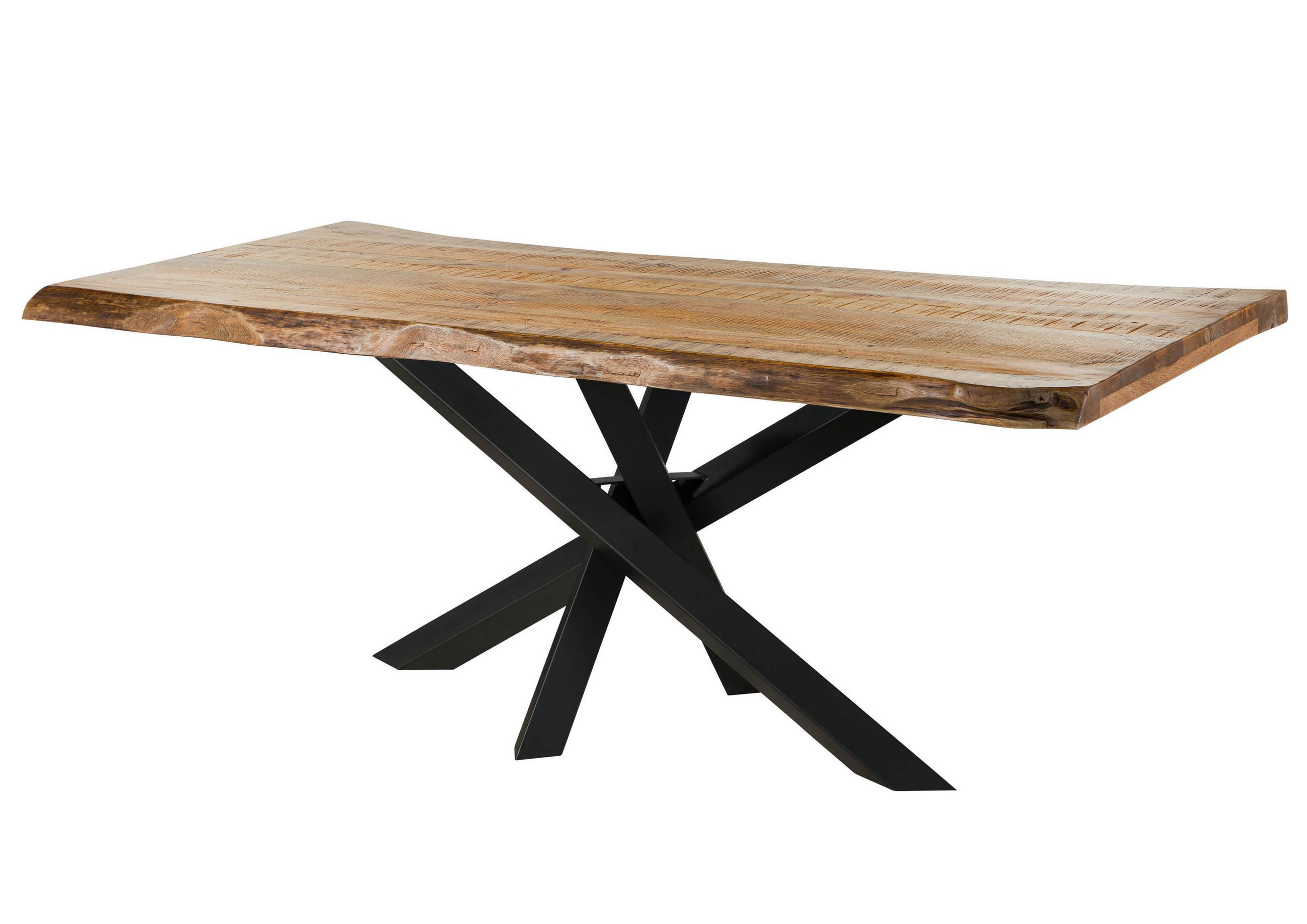 BAUMTISCH Mango 200x100x79 natur lackiert / Mikado-Beine anthrazit matt FREEFORM 5 - Anthrazit/Naturfarben, Holz (200/100/79cm) - Massivmoebel24