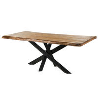 BAUMTISCH Mango 200x100x79 natur lackiert / Mikado-Beine anthrazit matt FREEFORM 5 - Anthrazit/Naturfarben, Holz (200/100/79cm) - Massivmoebel24