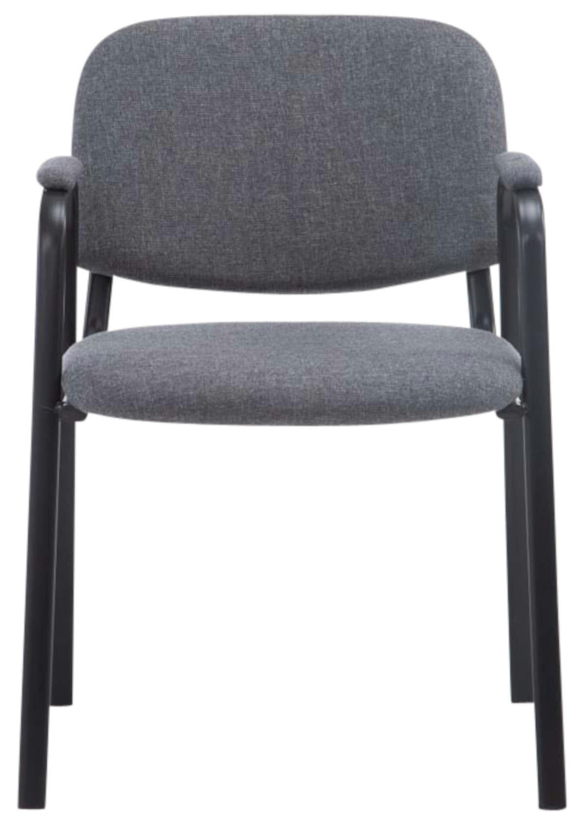 BESUCHERSTUHL 4er Set Stoff grau - Schwarz/Grau, Textil/Metall (53/79/55cm) - CLP