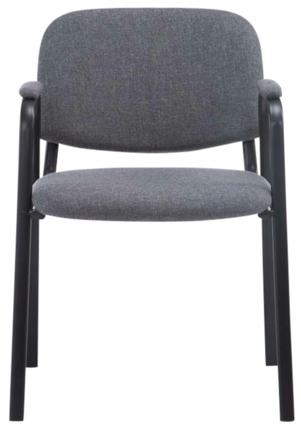 BESUCHERSTUHL 4er Set Stoff grau - Schwarz/Grau, Textil/Metall (53/79/55cm) - CLP