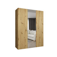 DREHTÜRENSCHRANK 202/150/52 3-türig - Kaschmir/Goldfarben, Holz (150/202/52cm) - MÖBEL KRYSPOL