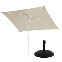SONNENSCHIRM Set mit Ständer Beige - Beige, Textil (200/300cm) - SVITA