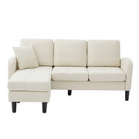 ECKSOFA 166/118/77 cm Hellbeige mit Chaiselongue - Sandfarben, Textil (166/118cm) - Oxeza
