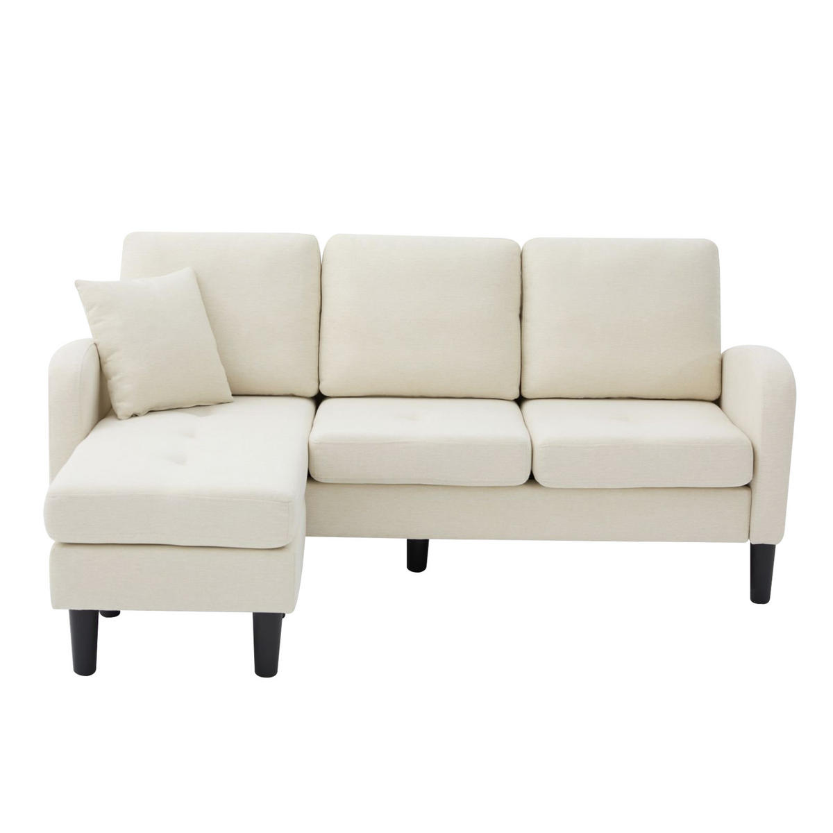 ECKSOFA DE-35388 mit Chaiselongue Beige - Beige, Holzwerkstoff (118/166cm) - ComfortXL
