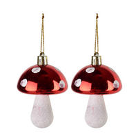 CHRISTBAUMANHÄNGER Santa Lila 2er Set Rot 6x14x14 cm Kunststoff - Rot, Kunststoff (14/14/6cm) - Mondex