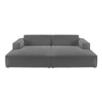 BIG SOFA SAMU Anthrazit Cord - Anthrazit/Schwarz, Textil (256/72/168cm) - KAWOLA
