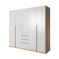 DREHTÜRENSCHRANK CELEO 225/213,5/60 cm 5-türig Orange - Weiß/Orange, Holzwerkstoff (225/213.5/60cm) - MASSENO