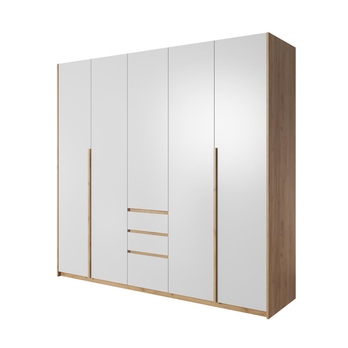 DREHTÜRENSCHRANK CELEO 225/213,5/60 cm 5-türig Orange - Weiß/Orange, Holzwerkstoff (225/213.5/60cm) - MASSENO