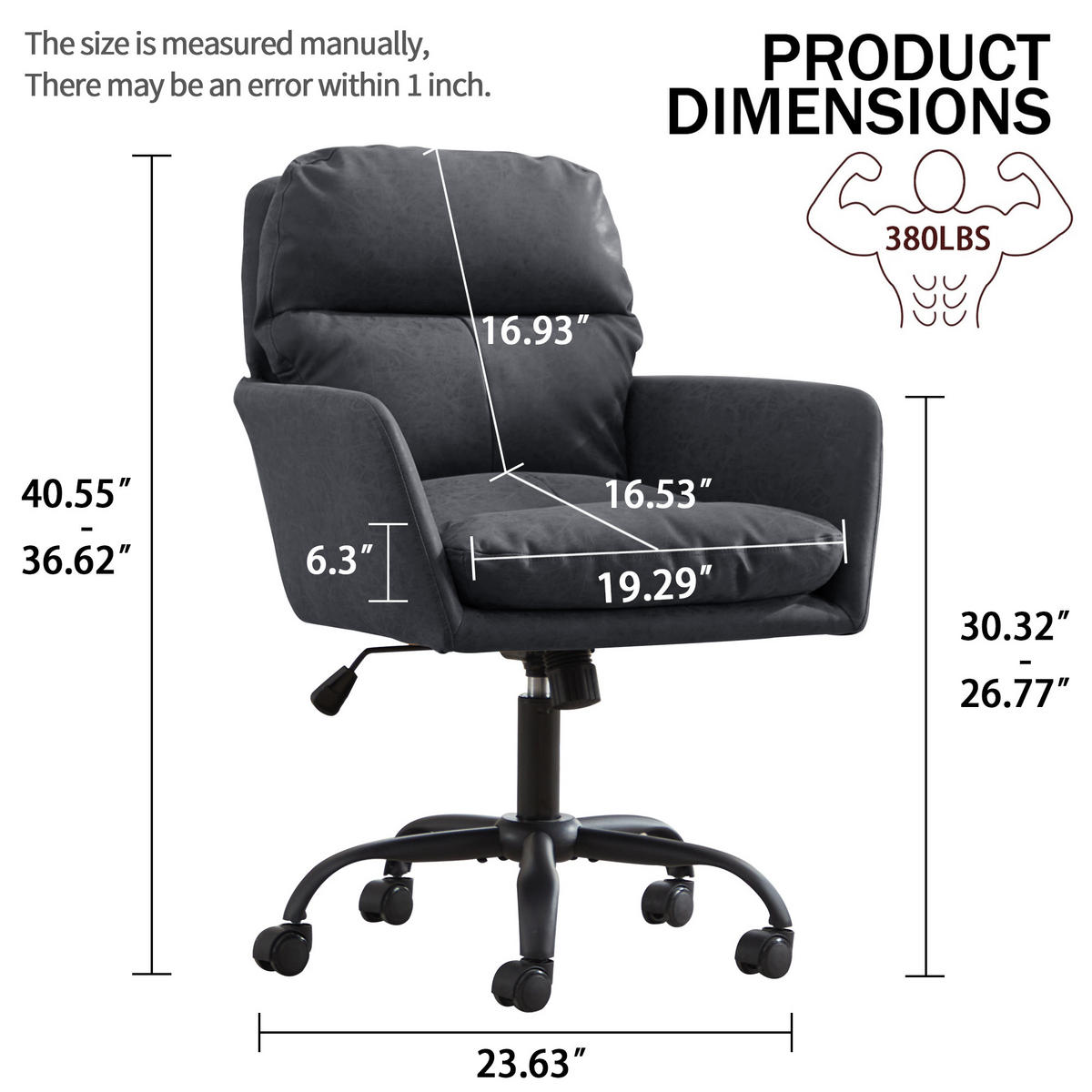 BÜROSTUHL Schwarz 71,58/60,50/102,00 cm - Schwarz, Metall (71.58/102/60.5cm) - PANGIVO