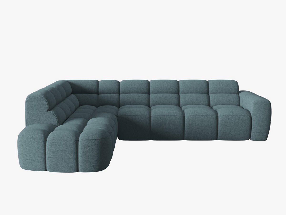 ECKSOFA links Lisa aus strukturiertem Stoff hellblau 5 Sitzplätze - Hellblau, Textil (234/293cm) - Micadoni