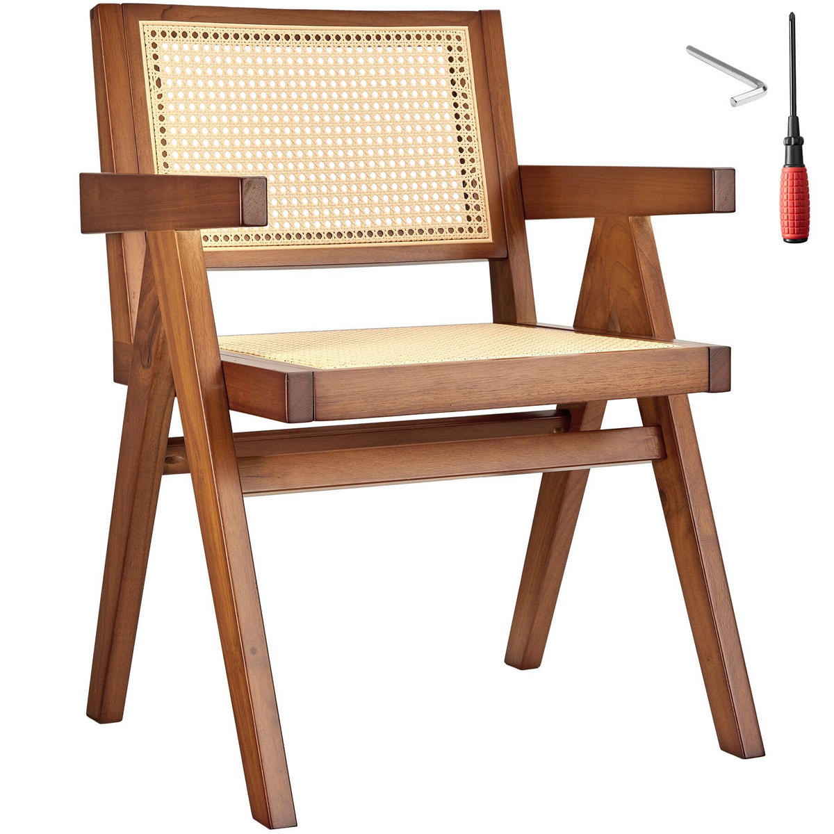 ARMLEHNSTUHL Lissy,59 x 56,5 x 82,5 cm, Belastbarkeit 120 kg,Eiche dunkel - Wildeiche, Holz (59.5/82.5/56.5cm) - tectake