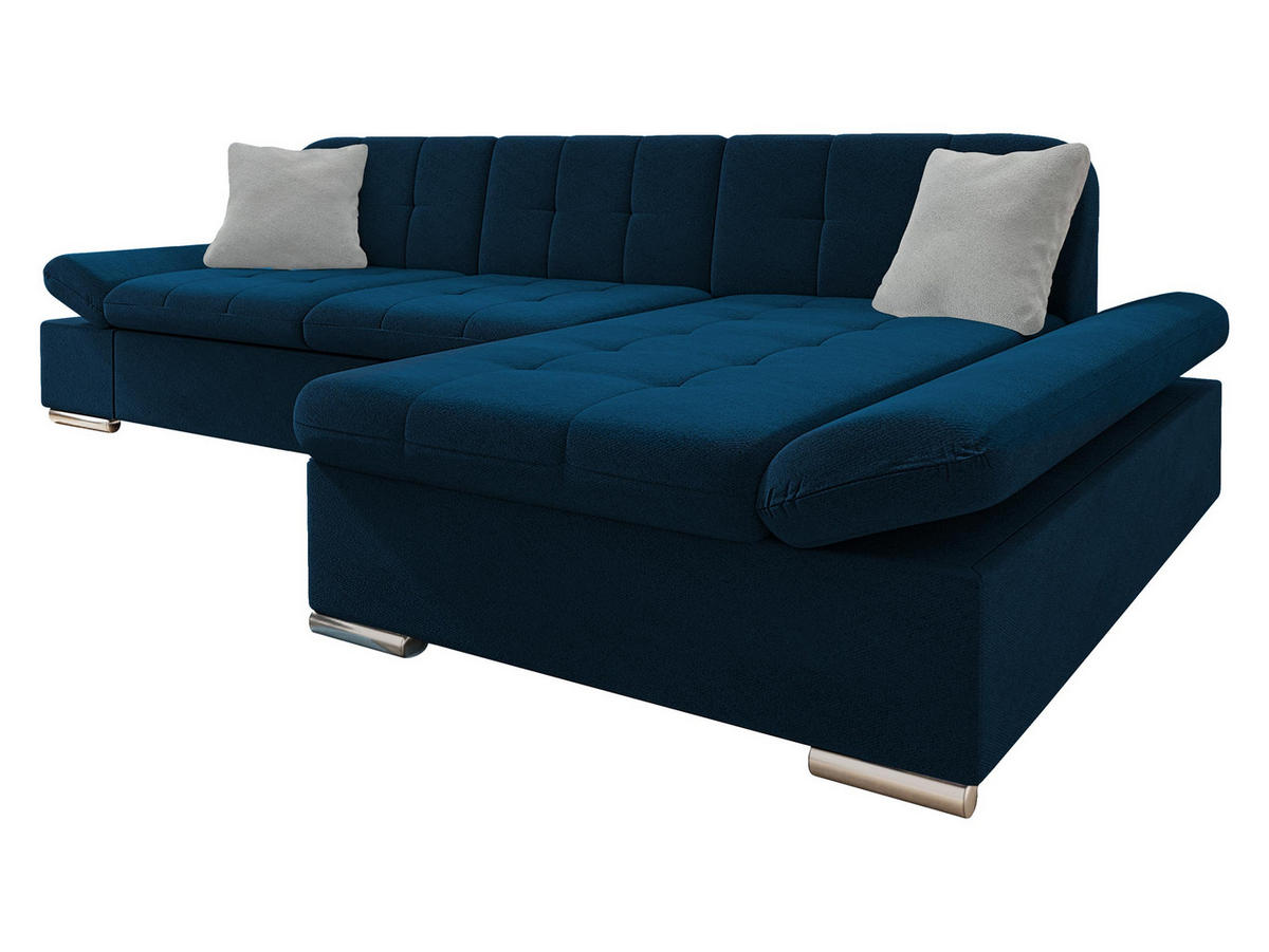 ECKSOFA Malwi, Seite: Rechts - Dunkelblau, Holz/Textil (278/161cm) - MIRJAN24