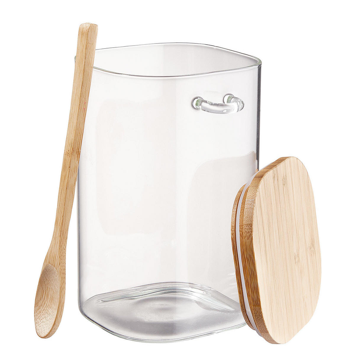 VORRATSGLAS Composition - Transparent, Glas/Holz (10/16/13cm) - Butlers