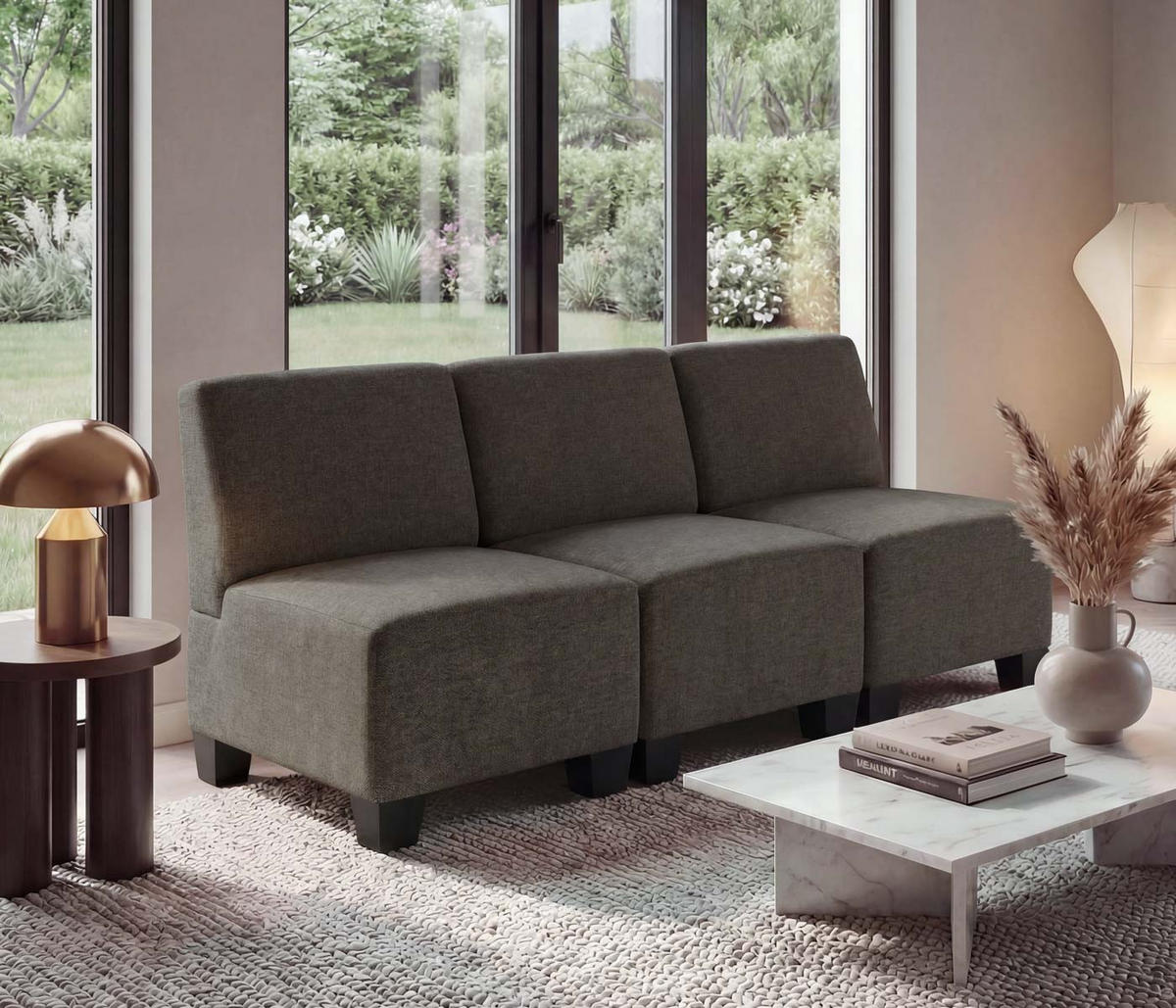 3-SITZER SOFA COUCH MODULAR Braun - Braun, Textil (171/76/72cm) - MCW