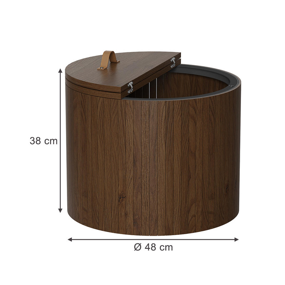 COUCHTISCH Tavilo Walnuss 48 x 48 cm - Walnussfarben, Holzwerkstoff (48/48/38cm) - Vicco