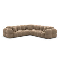 COUCH Monteverde L-Form Braun Samtstoff - Braun, Kunststoff (253/253cm)