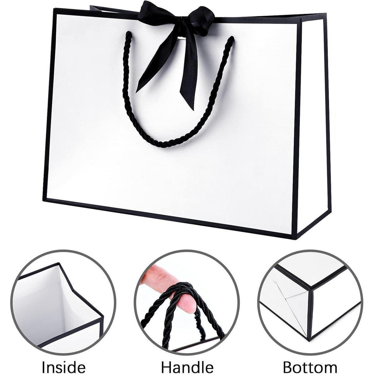 GESCHENKTÜTEN 2-teiliges Set mit Schleifenband und Grußkarten - Multicolor, Papier (10/28/20cm)