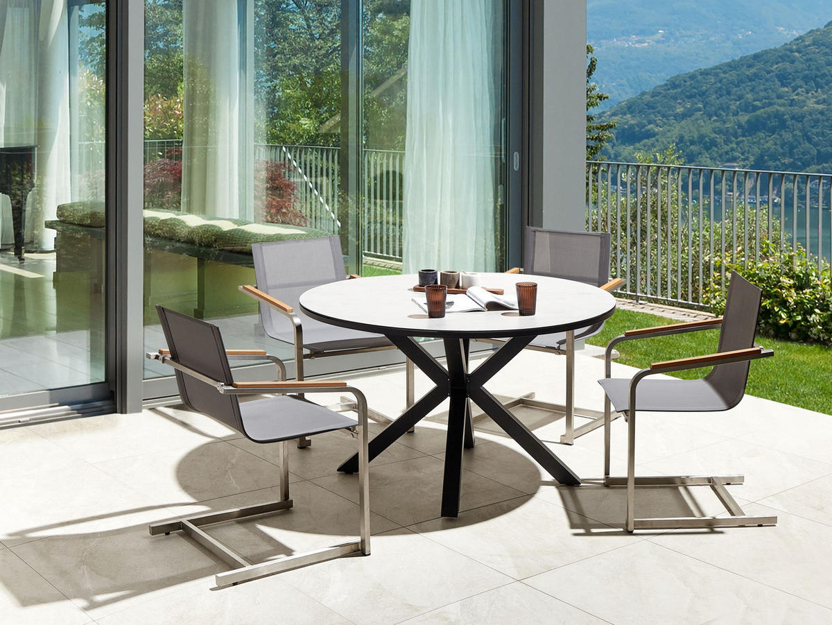 GARTENMÖBEL-SET 4-Sitzer Grau Maletto/Cosoleto - Silberfarben/Grau, Metall - Beliani