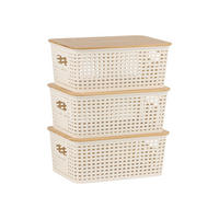 ŠKATLA - bela, umetna masa/les (25.5/10.5/18cm) - Relaxdays