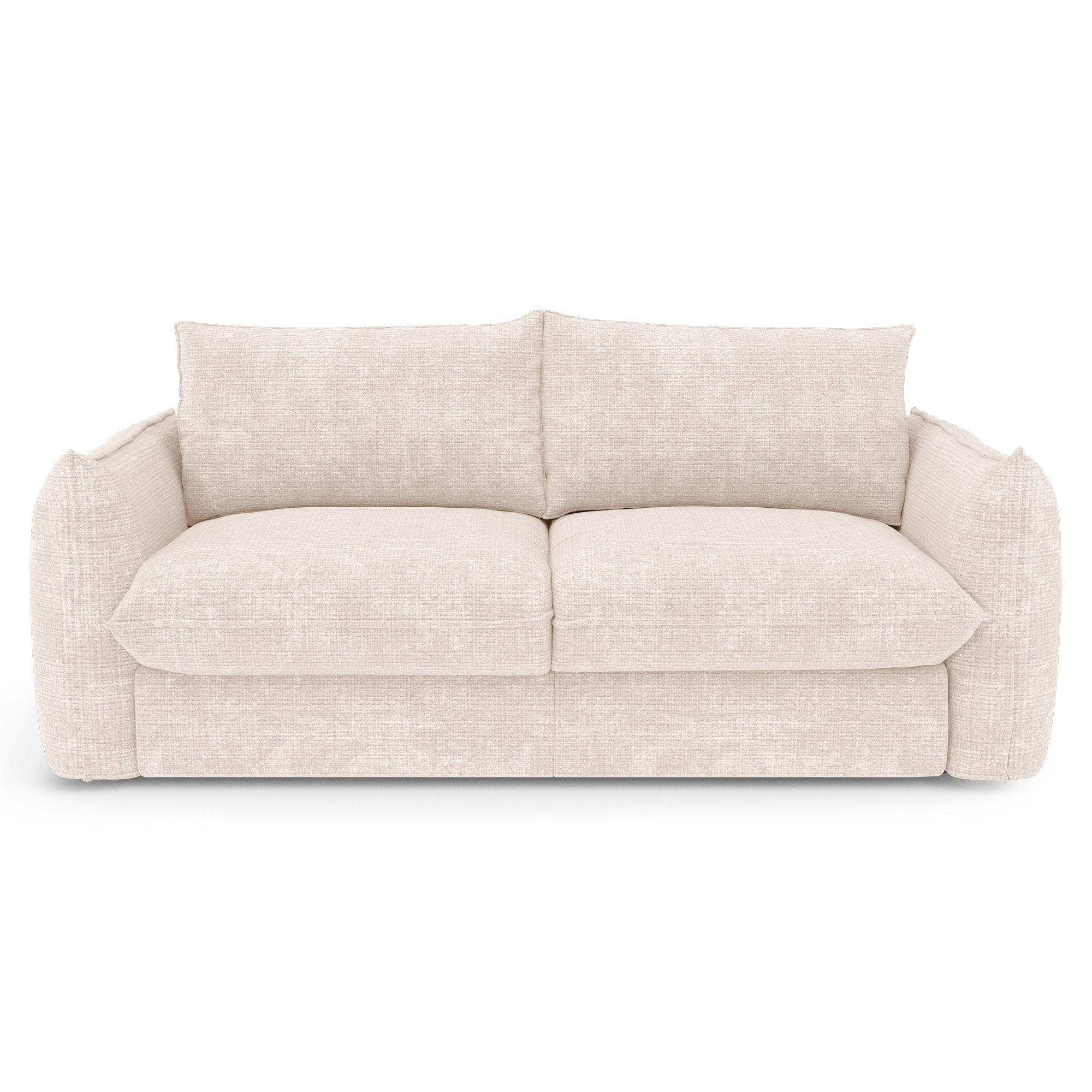 SCHLAFSOFA Express ICON Geprägter Samt Creme 208cm - Creme, Textil (208/90/105cm) - Premium Interiors