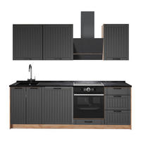 KÜCHENZEILE Fame-Line, Dunkelgrau/Goldkraft Eiche, 230 cm, AP Anthrazit - Honigeiche/Dunkelgrau, Holzwerkstoff (230/206.8/60cm) - Vicco