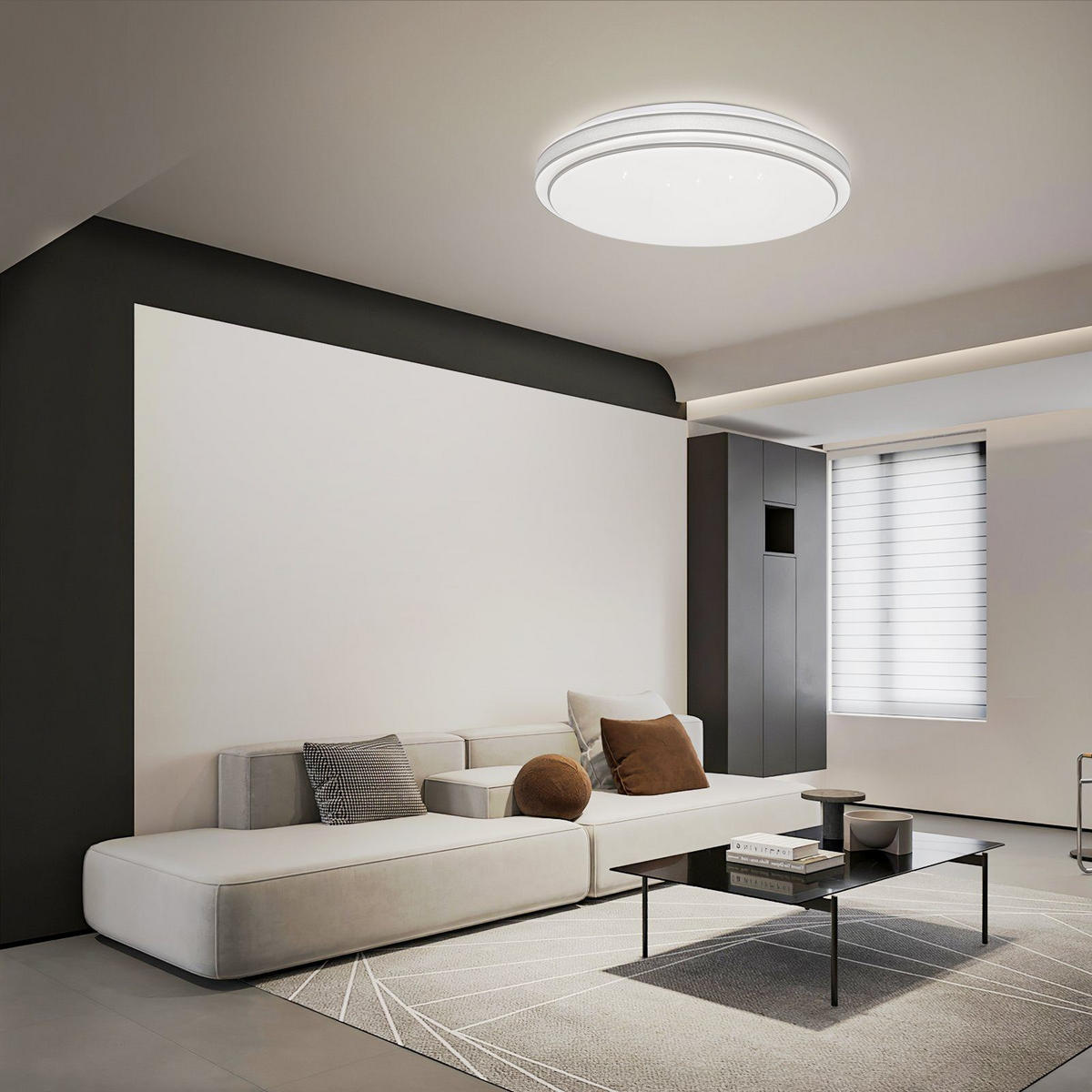 LED-DECKENLEUCHTE Zwillingsring 27/27/6 cm - Silberfarben, Kunststoff (27/27/6cm) - Nettlife