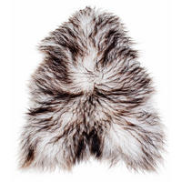 LAMMFELL Island Langhaar natur lockig weich Premium Braun Geflammt ca. 105 cm - Hellbraun, Fell (55/105cm) - Provellus